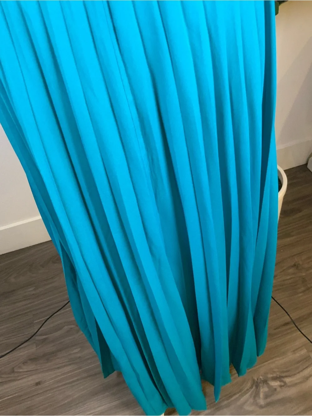 MICHAEL Michael Kors Teal Sleeveless Pleated Maxi Dress